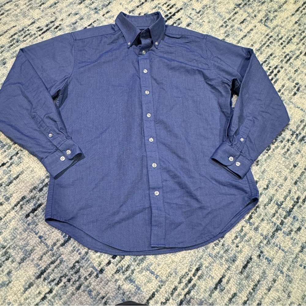 Lands’ End Kid’s Blue Button-Down Shirt, Size 14